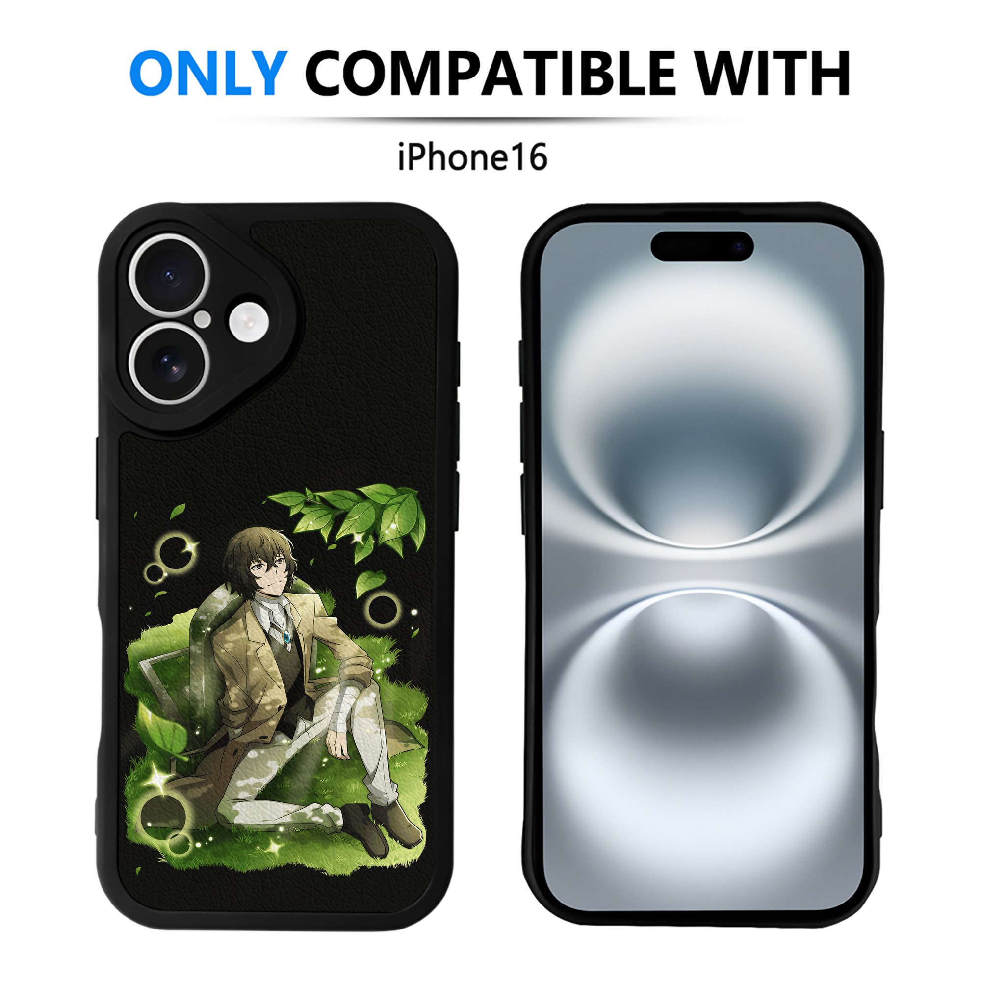 （画像用） 文豪ストレイドッグス Bungo Stray Dogs 【iPhone 16シリーズ対応】シリコンスマホケース（レザー調） 材質：シリコン